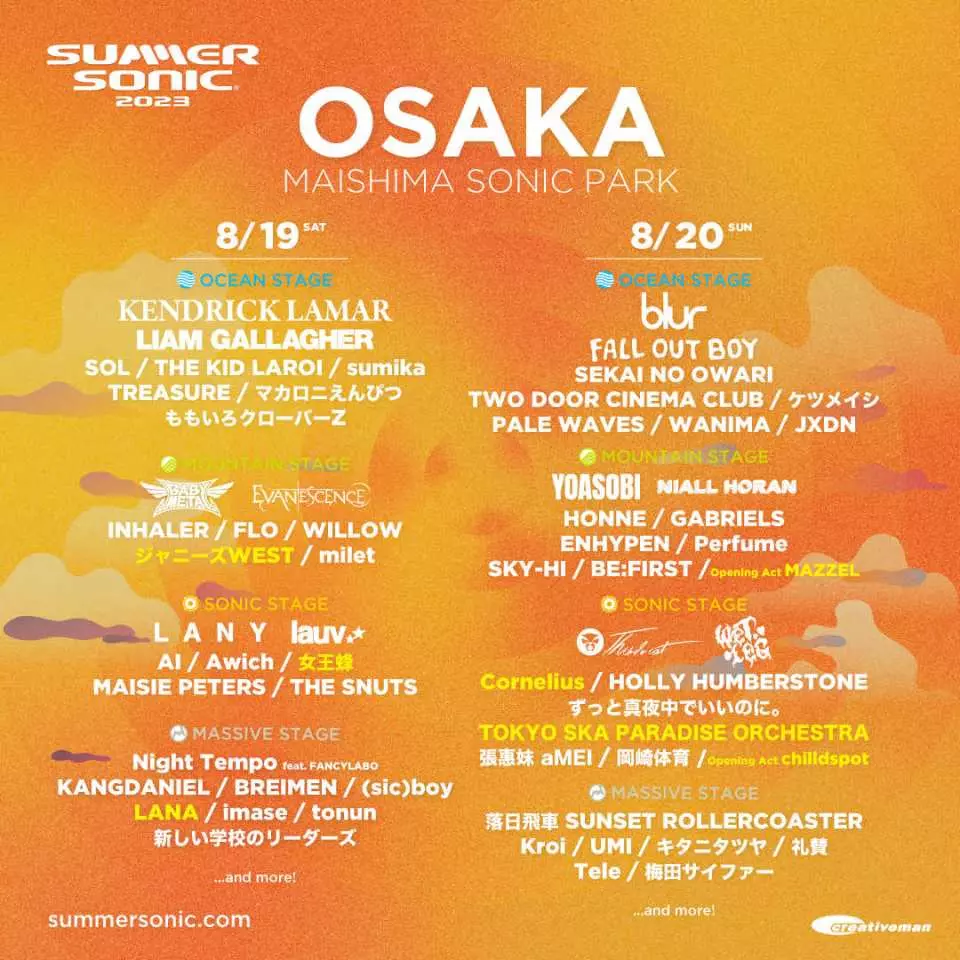 SUMMER SONIC 2023 OSAKA | 1 Day Ticket - KKday