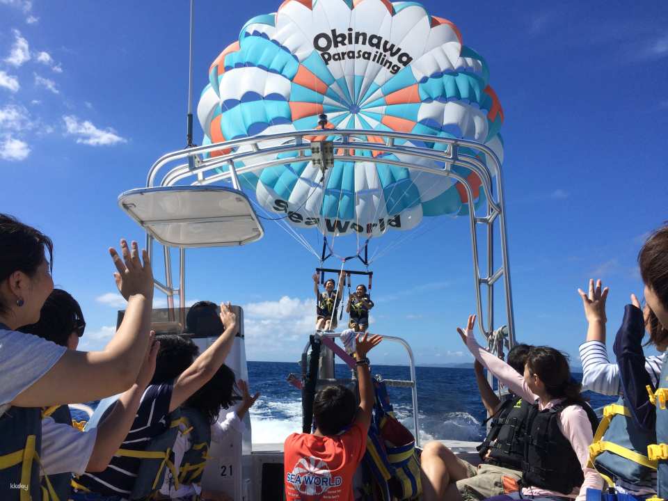 Get ready to soar high as the rope is slowly extended to 50 meters above the crystal-clear ocean