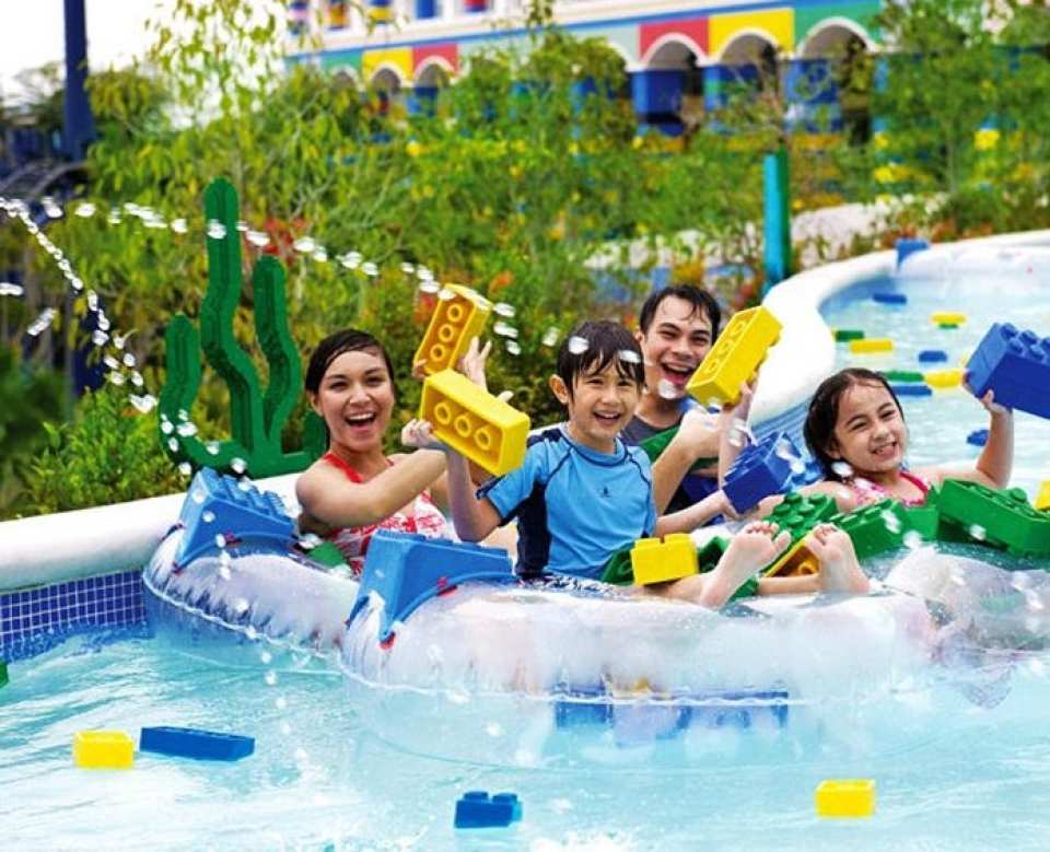 Laugh, play, and have a fun time splashing about at the water park's many pools